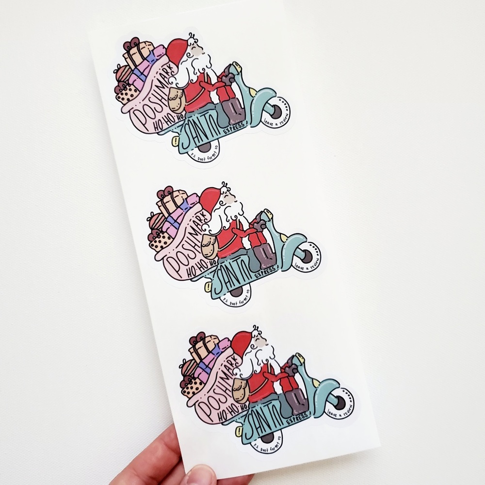 LB083 STICKERS Custom Poshmark Stickers Personalizable Santa Express Ho Ho Ho - Picture 3 of 6